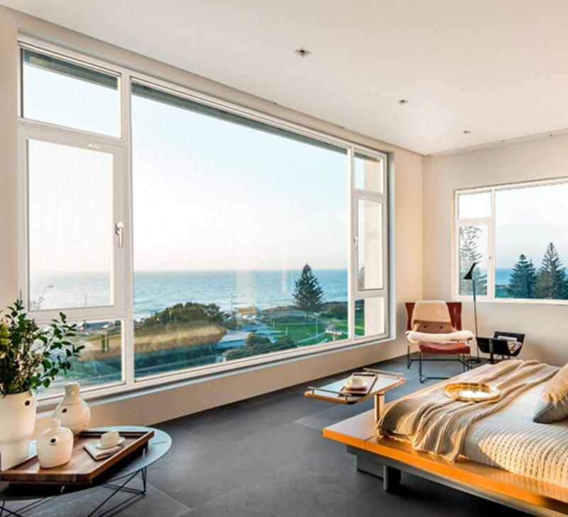 断桥铝合金窗纱一体外开窗